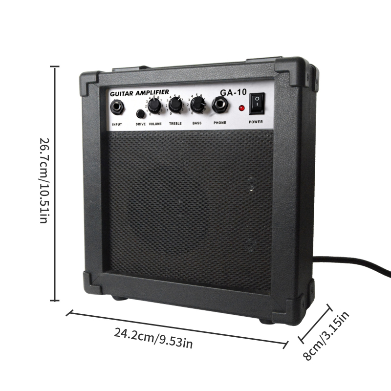 GA-10 Boxă de scenă portabilă, 10W, sunet bass stereo 2.0, 1 difuzor, Intrare 3,5 mm, Carcasa ABS