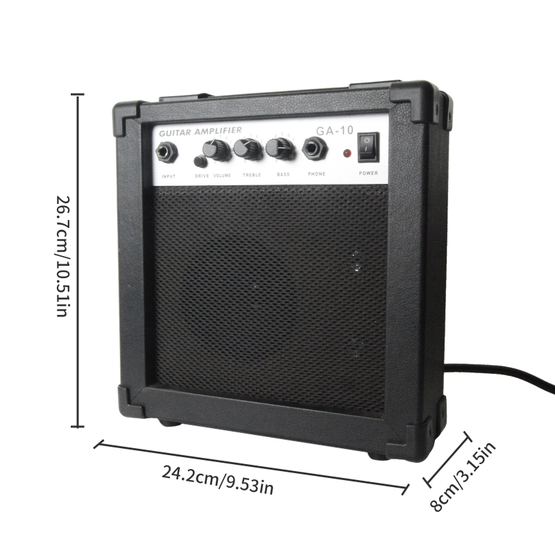 GA-10 Boxă de scenă portabilă, 10W, sunet bass stereo 2.0, 1 difuzor, Intrare 3,5 mm, Carcasa ABS