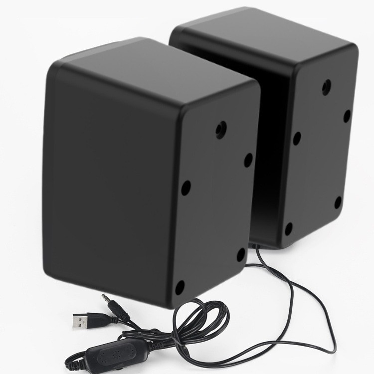 USB 2.0 računalski zvučnici, 2.0 stereo, snaga 3W×2, SNR ≥70 dB, model E-1046, USB i 3,5 mm ulaz, OEM