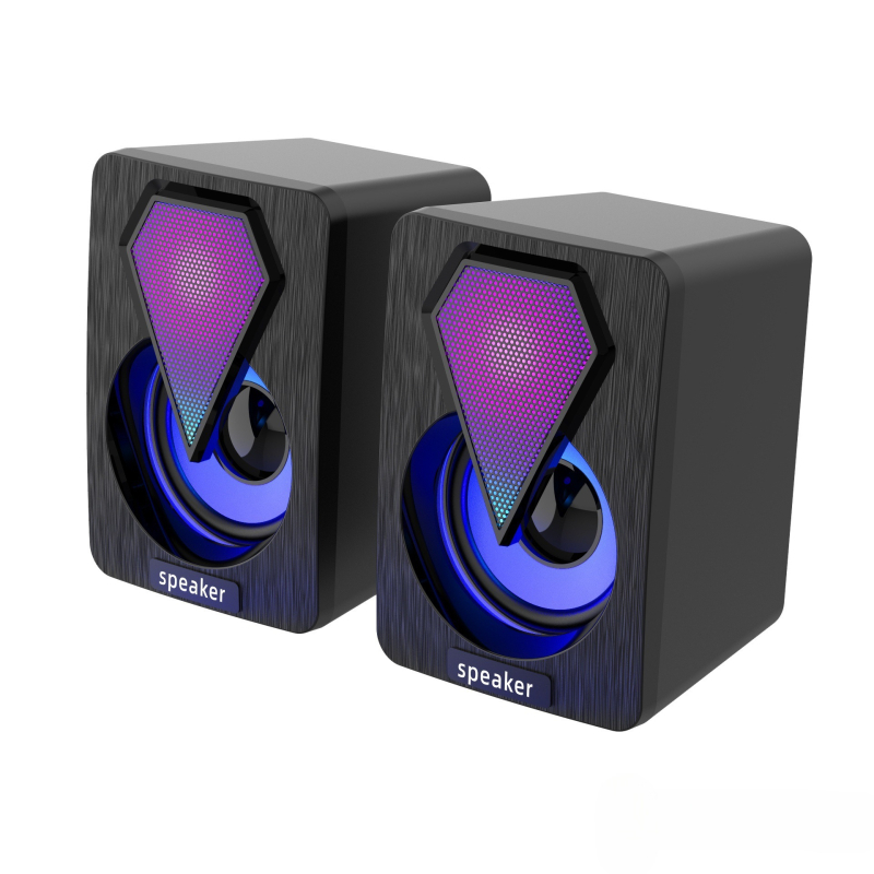 USB 2.0 računalski zvučnici, 2.0 stereo, snaga 3W×2, SNR ≥70 dB, model E-1046, USB i 3,5 mm ulaz, OEM