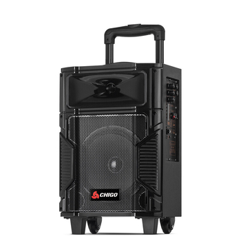 Drveni Bluetooth zvučnik za vanjsko karaoke i square dance – 20W, Bluetooth 5.0, IPX3, 40Hz-20kHz, domet 50 m