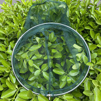 Риболовна мрежа от неръждаема стомана – пълен комплект с регулируема телескопична пръчка и отстранима сгъваема рамка, груба мрежа, Ø40 мм отвора