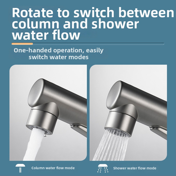Izvlačna mješalica za umivaonik, bakreno tijelo, 0–80°C, 1,5 MPa, keramički kartridžni ventil