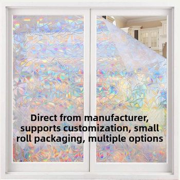 PVC 3D elektrostatický dúhový film na okno – bez lepidla, UV odolný, súkromie, obývačka, spálňa, kúpeľňa