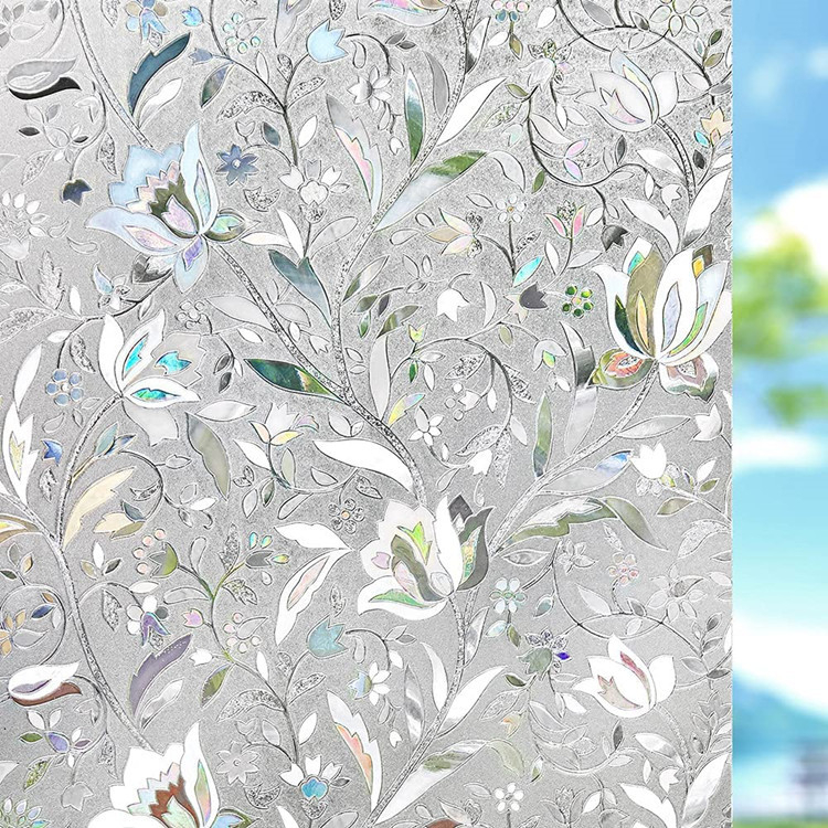 PVC 3D elektrostatni duhoviti stakleni films za prozor – bez ljepila, UV otporan, privatnost, dnevni boravak, spavaća soba, kupaonica