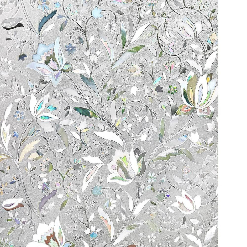 PVC 3D elektrostatni duhoviti stakleni films za prozor – bez ljepila, UV otporan, privatnost, dnevni boravak, spavaća soba, kupaonica