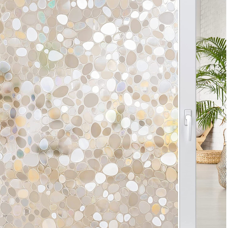 PVC 3D elektrostatni duhoviti stakleni films za prozor – bez ljepila, UV otporan, privatnost, dnevni boravak, spavaća soba, kupaonica
