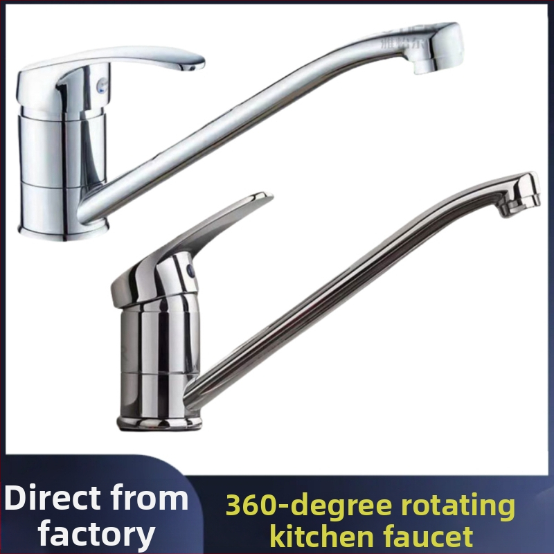 Konyhai mosogató hosszú kifolyóval, egykaros keverő, cinköntvzet test, kerámia korongos szelep, bemenet/kimenet 1/2''