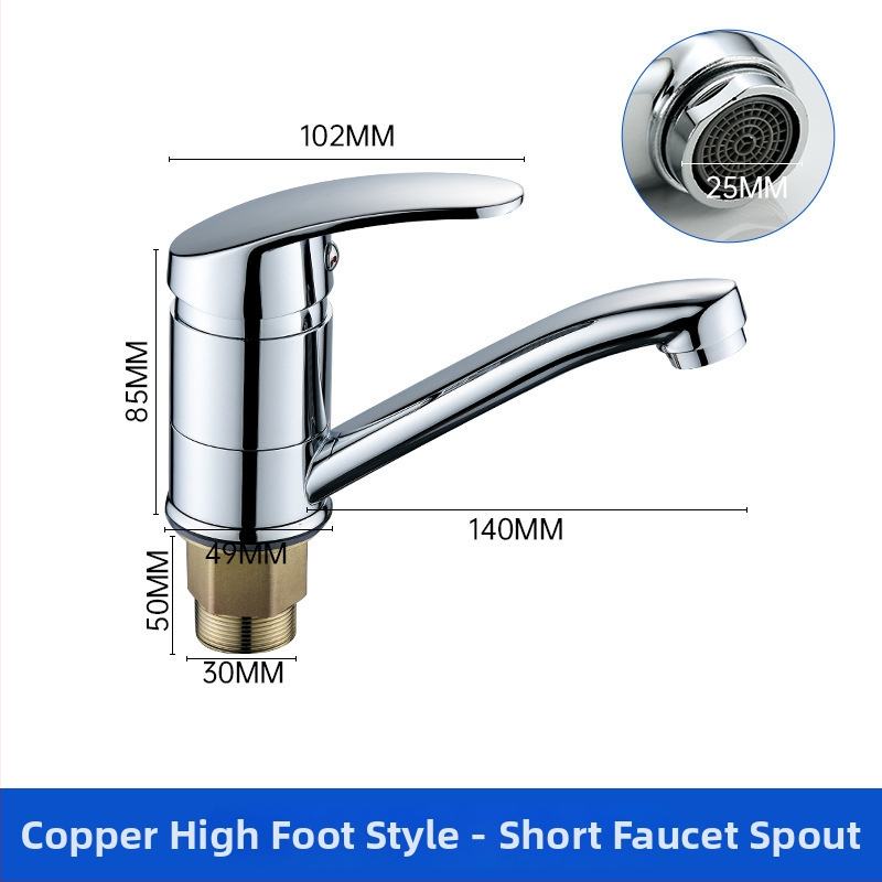 Konyhai mosogató hosszú kifolyóval, egykaros keverő, cinköntvzet test, kerámia korongos szelep, bemenet/kimenet 1/2''