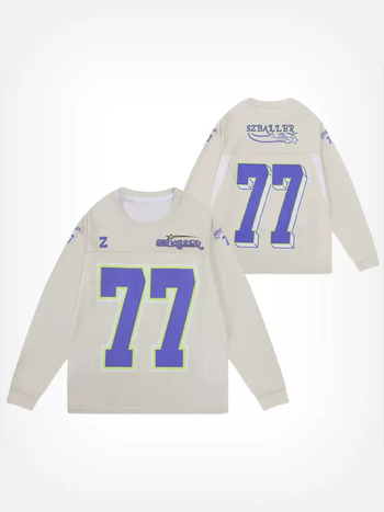 Дълъг ръкав тренировъчен топ за баскетбол и бягане, американски стил с цепка, 100% полиестерна материя с полиестерна подплата, всички сезони, бързосъхнещ