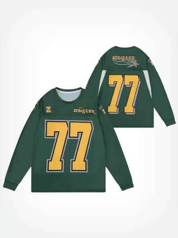 Дълъг ръкав тренировъчен топ за баскетбол и бягане, американски стил с цепка, 100% полиестерна материя с полиестерна подплата, всички сезони, бързосъхнещ