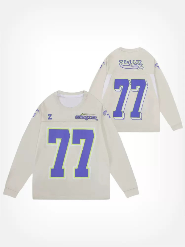 Дълъг ръкав тренировъчен топ за баскетбол и бягане, американски стил с цепка, 100% полиестерна материя с полиестерна подплата, всички сезони, бързосъхнещ