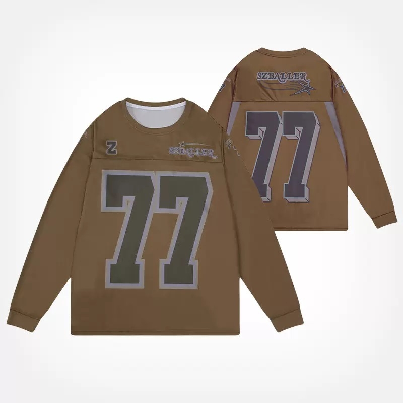 Дълъг ръкав тренировъчен топ за баскетбол и бягане, американски стил с цепка, 100% полиестерна материя с полиестерна подплата, всички сезони, бързосъхнещ