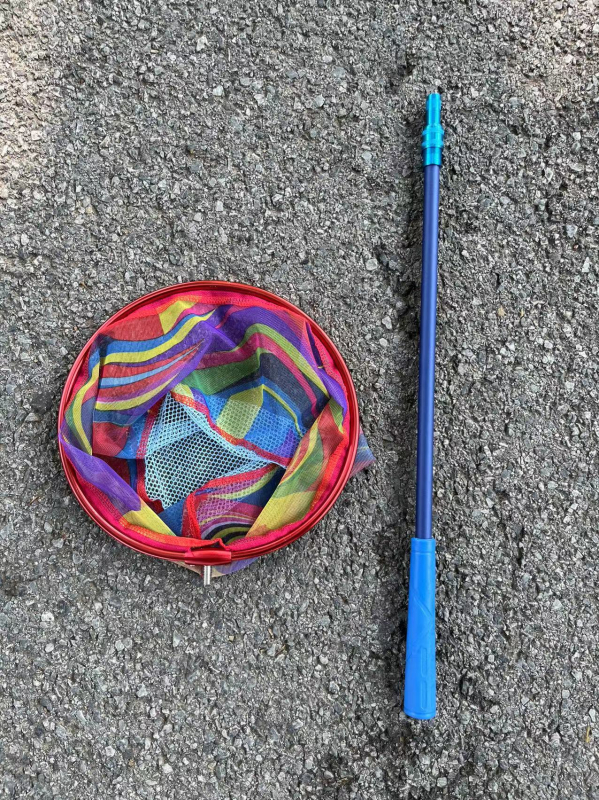 Dječja mreža za ulov insekata, teleskopska, od nehrđajućeg čelika i karbonsko-aluminijske legure, fina mreža, dubina 15 cm