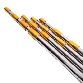 Телескопична пръчка за мрежа от неръждаема стомана с калъф за височинно събиране на плодове, 3-секционна разтегателна конструкция