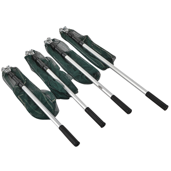 Plasă de pescuit din aliaj de aluminiu, triunghiulară, integrată și pliabilă, cu cap de plasă retractabil, deschidere 40 cm, ochi fini