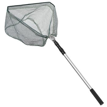 Plasă de pescuit din aliaj de aluminiu, triunghiulară, integrată și pliabilă, cu cap de plasă retractabil, deschidere 40 cm, ochi fini