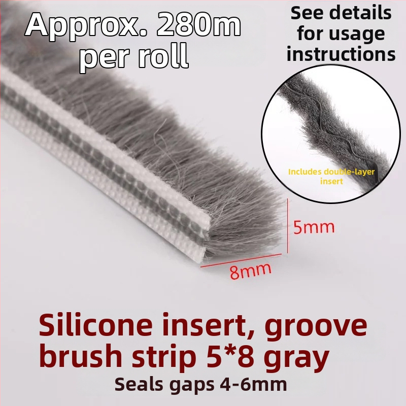 Tesniaci pás typu slot pre dvere a okná z hliníka – silikónové horné, vodeodolný, prachotesný, proti hmyzu a vetru, moderný minimalistický štýl