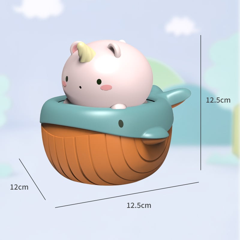 Παιχνίδια μπάνιου με κίνηση με πετάλι – ABS, 11×11×7 cm, κατάλληλα για βρέφη 0–3 ετών.