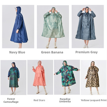 Poncă impermeabilă pentru drumeții, pentru adulți — ușor de purtat cu rucsac, din poliester, cu reflectori de siguranță