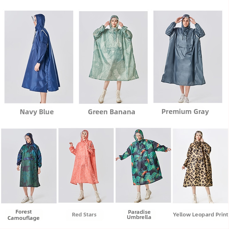 Poncă impermeabilă pentru drumeții, pentru adulți — ușor de purtat cu rucsac, din poliester, cu reflectori de siguranță