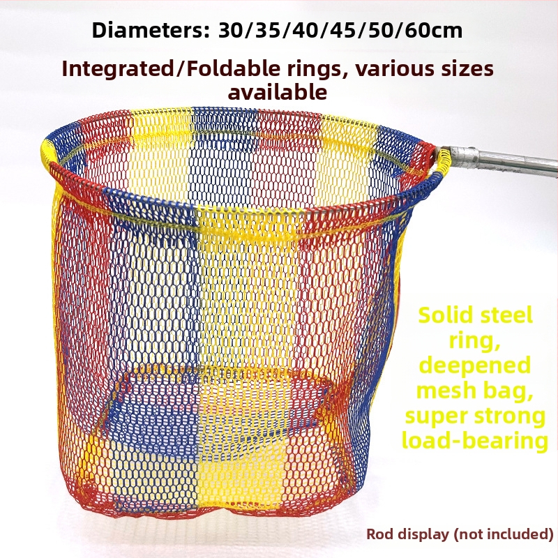 Plasă de pescuit pliabilă din oțel inoxidabil, cu cap solid și inel întărit, plasă nano, plasă de buzunar, încărcare 10, adâncime 40