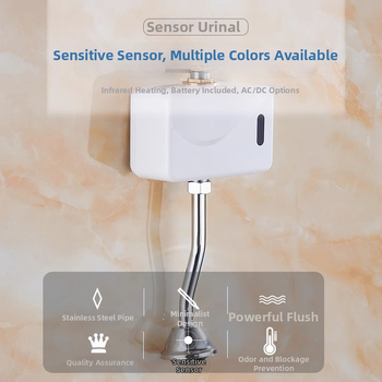 Senzor de toaletă cu robinet de spălare automat – infraroșu, din cupru, alimentare DC, model 26012501, timp de spălare 5 s