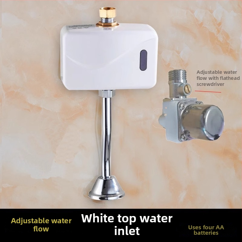 Senzor de toaletă cu robinet de spălare automat – infraroșu, din cupru, alimentare DC, model 26012501, timp de spălare 5 s