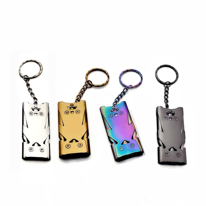 Тритръбна свирка за оцеляване от неръждаема стомана, с висока децибелност и персонализирано лого