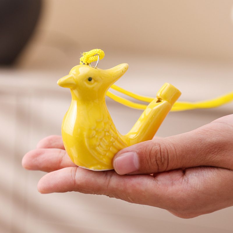 Porcelanski zvižduk za životinje s privjeskom od užeta, keramička okarina Yuling u kineskom stilu
