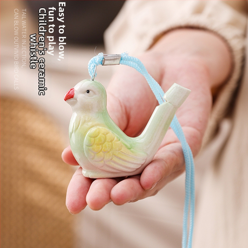 Porcelánová zvieracia píšťalka s príveskom na šnúrke, keramická okarína Yuling v čínskom štýle