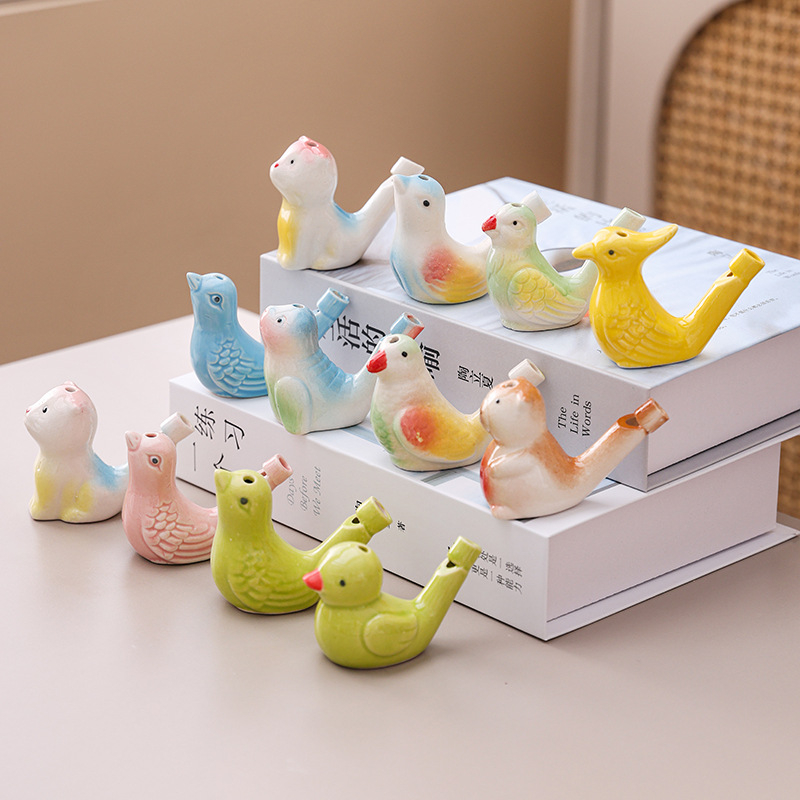 Porcelanski zvižduk za životinje s privjeskom od užeta, keramička okarina Yuling u kineskom stilu