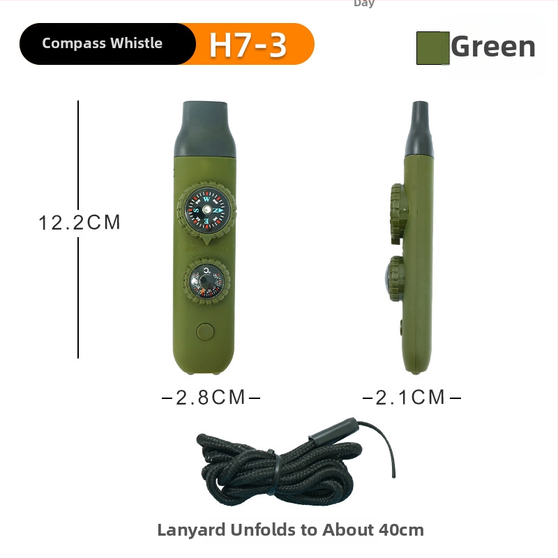 Busolă cu fluier, material didactic, precizie înaltă, pentru exterior, șapte în unu, portabil (Brand: Other; Codul produsului: H7-3; Categoria: Busolă; Origine: Dongguan)