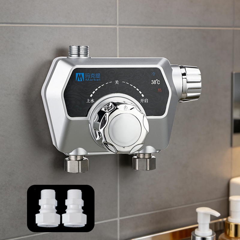 Ανοξείδωτος θερμοστατικός μεικτήρας ντους — ενιαίο σχέδιο; θερμοστατικός πυρήνας βαλβίδας; άνοιγμα με κλειδί.