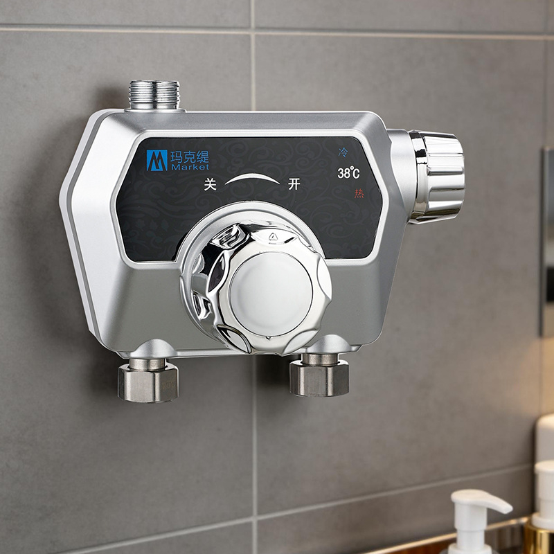 Ανοξείδωτος θερμοστατικός μεικτήρας ντους — ενιαίο σχέδιο; θερμοστατικός πυρήνας βαλβίδας; άνοιγμα με κλειδί.