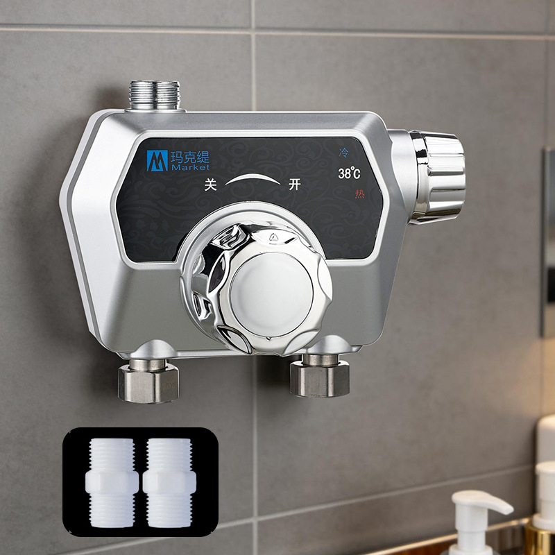 Ανοξείδωτος θερμοστατικός μεικτήρας ντους — ενιαίο σχέδιο; θερμοστατικός πυρήνας βαλβίδας; άνοιγμα με κλειδί.