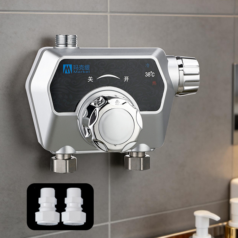 Ανοξείδωτος θερμοστατικός μεικτήρας ντους — ενιαίο σχέδιο; θερμοστατικός πυρήνας βαλβίδας; άνοιγμα με κλειδί.