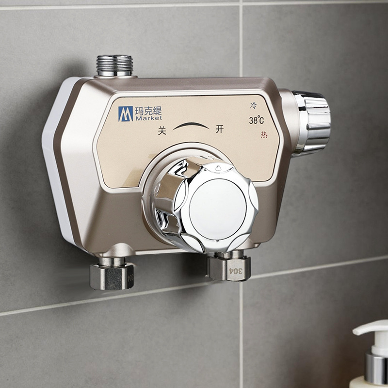 Ανοξείδωτος θερμοστατικός μεικτήρας ντους — ενιαίο σχέδιο; θερμοστατικός πυρήνας βαλβίδας; άνοιγμα με κλειδί.