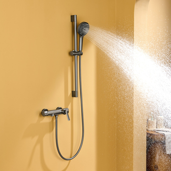 Σετ ντους από ορείχαλκο για τοίχο, με κεραμικό δίσκο βαλβίδας, παγκόσμιο έδρα βαλβίδας και λειτουργία με κλειδί