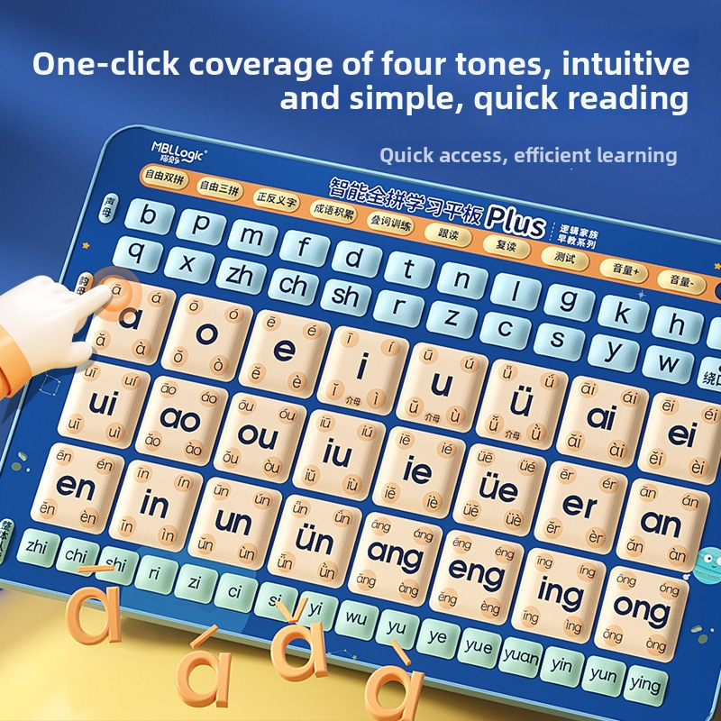 Pinyin Olvasó toll – a korai tanuláshoz, 4–6 éveseknek, USB töltés, műanyag test, hangfunkció