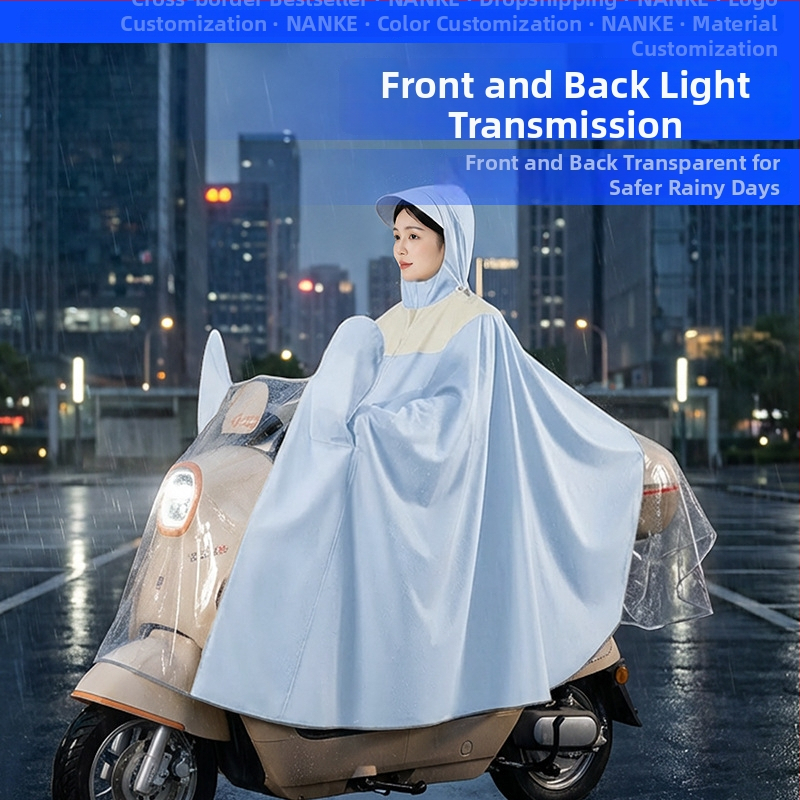 Poncho de ploaie cu corp întreg pentru motocicletă/vehicul electric – țesătură PVC cu strat PU, grosime normală, pentru adult