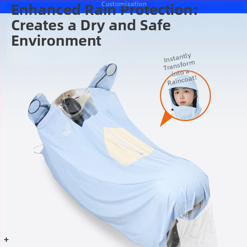 Poncho de ploaie cu corp întreg pentru motocicletă/vehicul electric – țesătură PVC cu strat PU, grosime normală, pentru adult