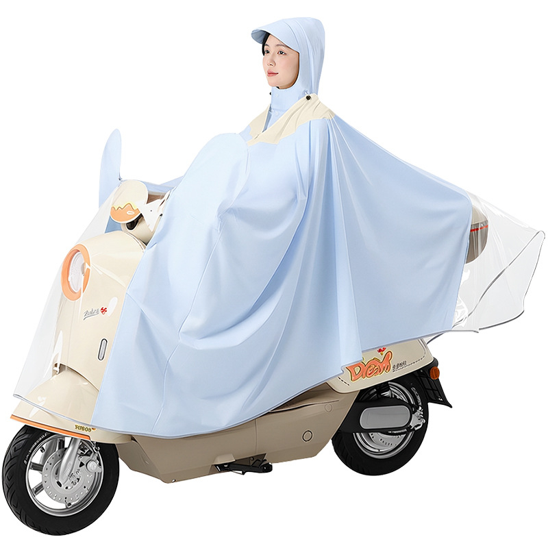 Poncho de ploaie cu corp întreg pentru motocicletă/vehicul electric – țesătură PVC cu strat PU, grosime normală, pentru adult