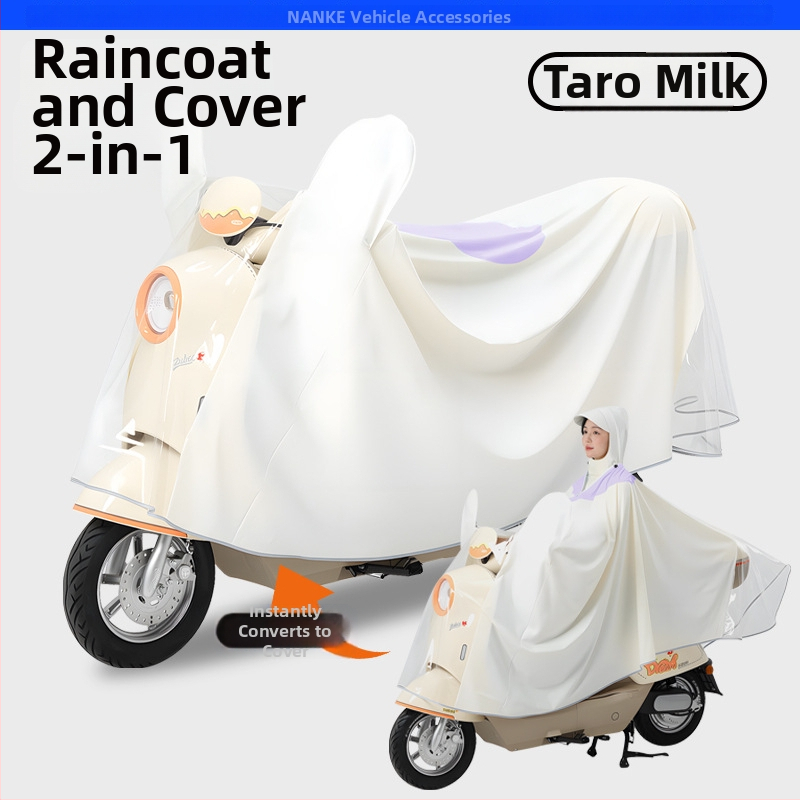 Poncho de ploaie cu corp întreg pentru motocicletă/vehicul electric – țesătură PVC cu strat PU, grosime normală, pentru adult