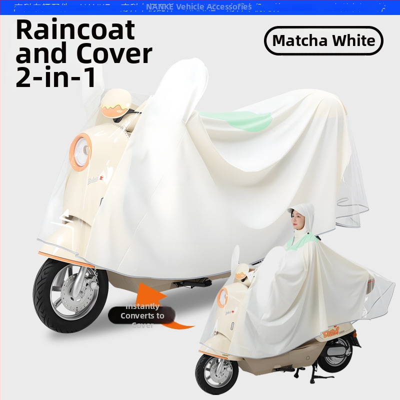 Poncho de ploaie cu corp întreg pentru motocicletă/vehicul electric – țesătură PVC cu strat PU, grosime normală, pentru adult