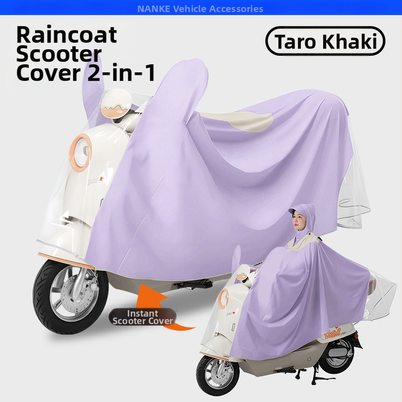 Poncho de ploaie cu corp întreg pentru motocicletă/vehicul electric – țesătură PVC cu strat PU, grosime normală, pentru adult