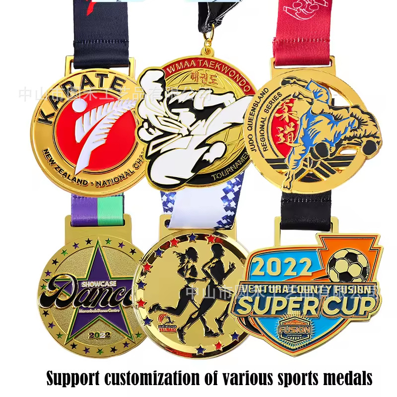 Plachetă-medalie din aliaj de zinc, personalizabilă cu logo imprimat, pentru judo, kung fu, karate și taekwondo