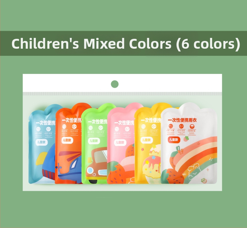 Pelerină de ploaie de unică folosință pentru copii, corp întreg, cu extensie și grosime sporită, piesă unică, material PE, pentru școală și călătorii.