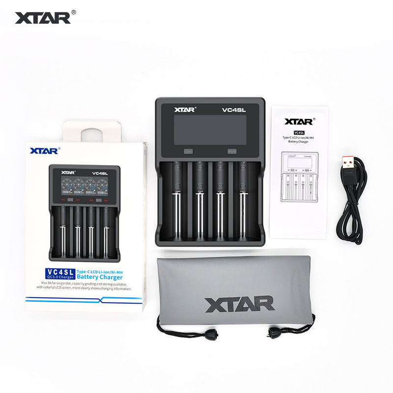XTAR VC4SL 4-pozicijski punjač litijevih baterija za 18650/26650, ulaz QC3.0, VC serija, CE/FCC/ROHS certificirano