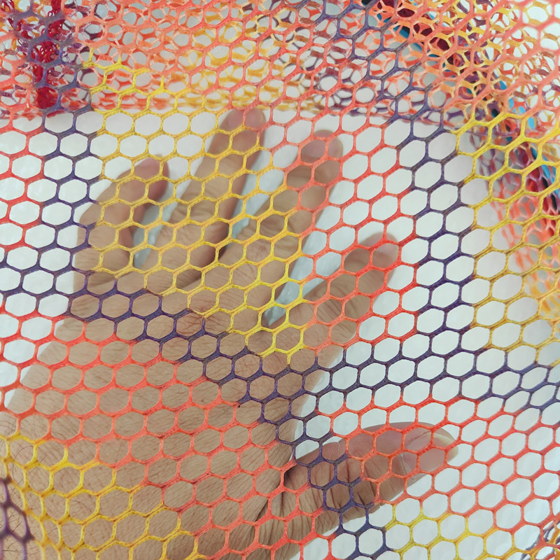 Sheng jiekun Alumínium ötvözetű halászháló fej ragasztóbevonattal és vastag hálóval, pikkely mintázattal